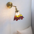 Helnys Colorful Glass LED Wall Light Sconce Tiffany Style Bedside Lamp