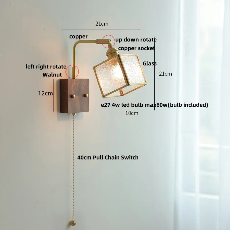 Helnys Rotatable Brass LED Wall Lights Nordic Modern Stair Light