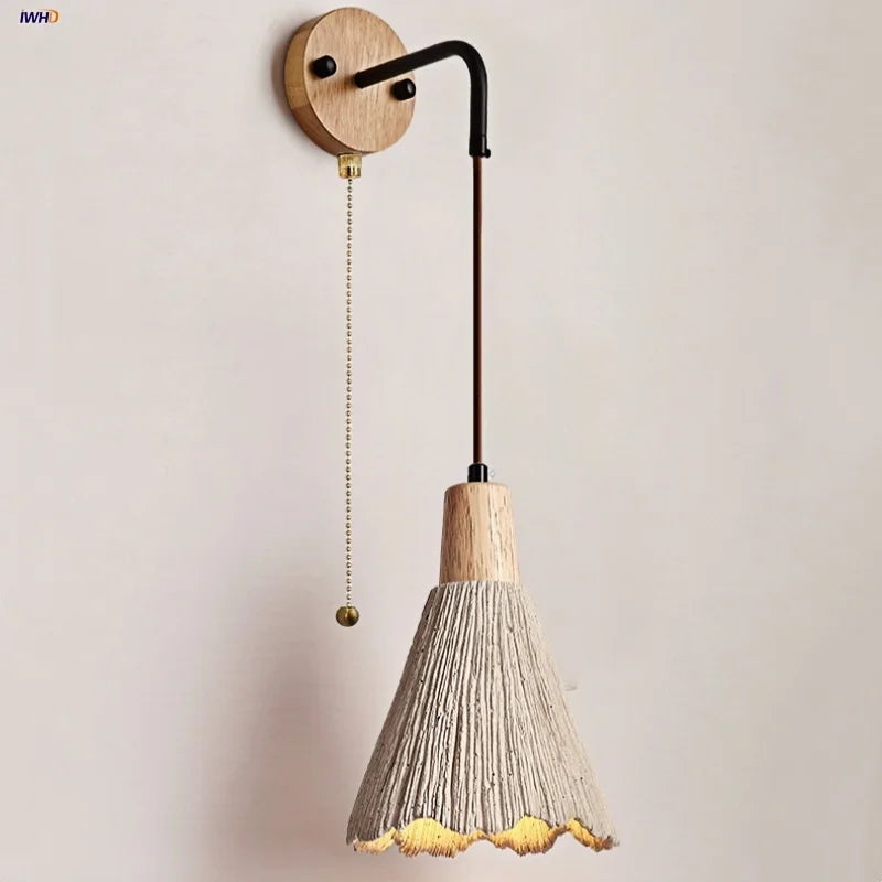 Helnys LED Wall Light Fixture Adjustable Pull Chain Switch Modern Nordic Design