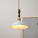 Helnys Nordic LED Pendant Light Walnut Wood Dining Room Restaurant Bar Hang Lamp