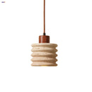 Helnys Yellow Travertine LED Pendant Light - Nordic Modern Adjustable Hanging Lamp