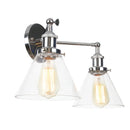 Helnys Retro LED Wall Light Fixtures with Pull Chain Switch, Industrial 2 Heads Sconce