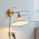 Helnys White Flower Ceramic Wall Lamp Sconce Plug In Switch Bedroom Stair Bathroom