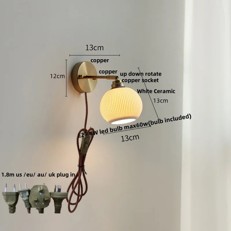 Helnys Ceramic LED Wall Lamp Sconce Up Down Rotate Modern Bathroom Mirror Light