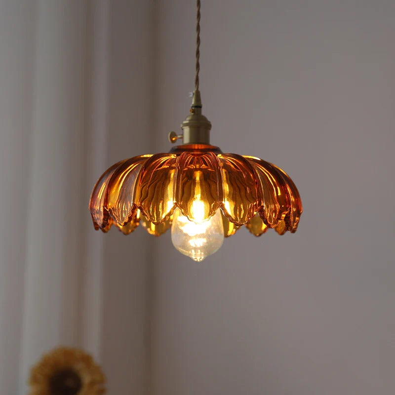 Helnys Vintage Green Glass LED Pendant Lights - Loft Style Industrial Hanging Lamp