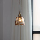 Helnys Vintage Industrial Amber Glass LED Pendant Light Fixture