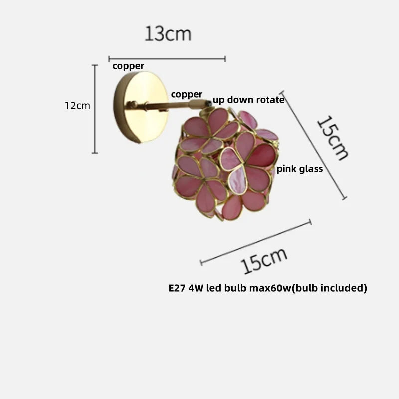 Helnys Copper Lampshade LED Wall Light - Modern Nordic Bedroom Balcony Up Down Lamp