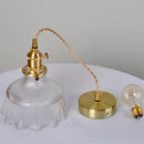 Helnys Clear Glass Pendant Lights with Copper Knob Switch