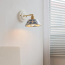 Helnys Flower Nordic LED Wall Lamp with Round Ceramic Shade & Brass Finish