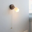 Helnys LED Wall Light Fixture Up Down Rotate Glass Wood Lamp