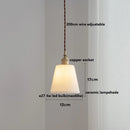 Helnys Ceramic LED Pendant Light with Wood Handle and Copper Socket
