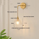 Helnys Flower Glass LED Wall Lamp Sconce Pull Chain Switch Nordic Modern Glass Mirror Light