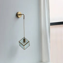 Helnys Brass Glass Shade LED Wall Lamp, Nordic Modern Bathroom Mirror Light