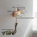 Helnys Nordic Modern Walnut Wood LED Wall Lamp with Rotatable Ceramic Copper Switch