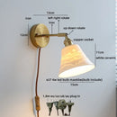 Helnys Ceramic LED Wall Sconce for Home Living Room Bedside Decor