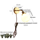 Helnys Glass LED Wall Sconce with Pull Chain Switch - Modern Nordic Bathroom Mirror Light