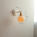 Helnys Ceramic LED Wall Light with Knob Switch, Nordic Japanese Style Sconce