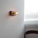 Helnys Vintage Brass LED Wall Lamps Walnut Wood Lighting Fixtures