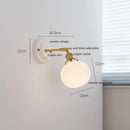 Helnys White Glass LED Wall Lights with Copper Arm Socket for Bedroom & Living Room
