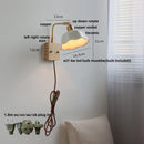 Helnys White Ceramic LED Wall Sconce Rotatable Modern Pull Chain Vanity Light