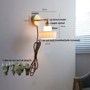Helnys Modern Glass Wall Sconce with Pull Chain Switch - Nordic Style