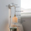 Helnys Ceramic LED Wall Sconce Copper Arm Adjustable Mirror Light