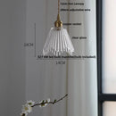 Helnys Nordic Walnut Wood LED Pendant Light Fixture Glass Hang Lamp