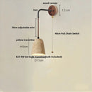 Helnys Yellow Travertine LED Wall Lamp Sconce with Pull Chain Switch