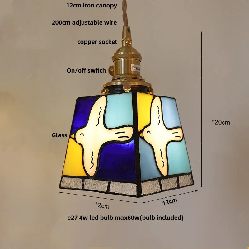 Helnys Adjustable LED Pendant Lamp with Copper Knob Switch for Dining Room