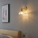 Helnys Clear Glass LED Wall Lights Copper Pull Chain Switch Modern Wandlamp