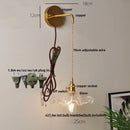 Helnys Clear Glass LED Wall Lights with Pull Chain Switch