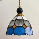 Helnys Vintage Tiffany Glass Pendant Light Fixture Wood Copper Hand Stitching LED ]).