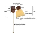 Helnys Wood Cream Glass Wall Lamp for Living Room & Bathroom