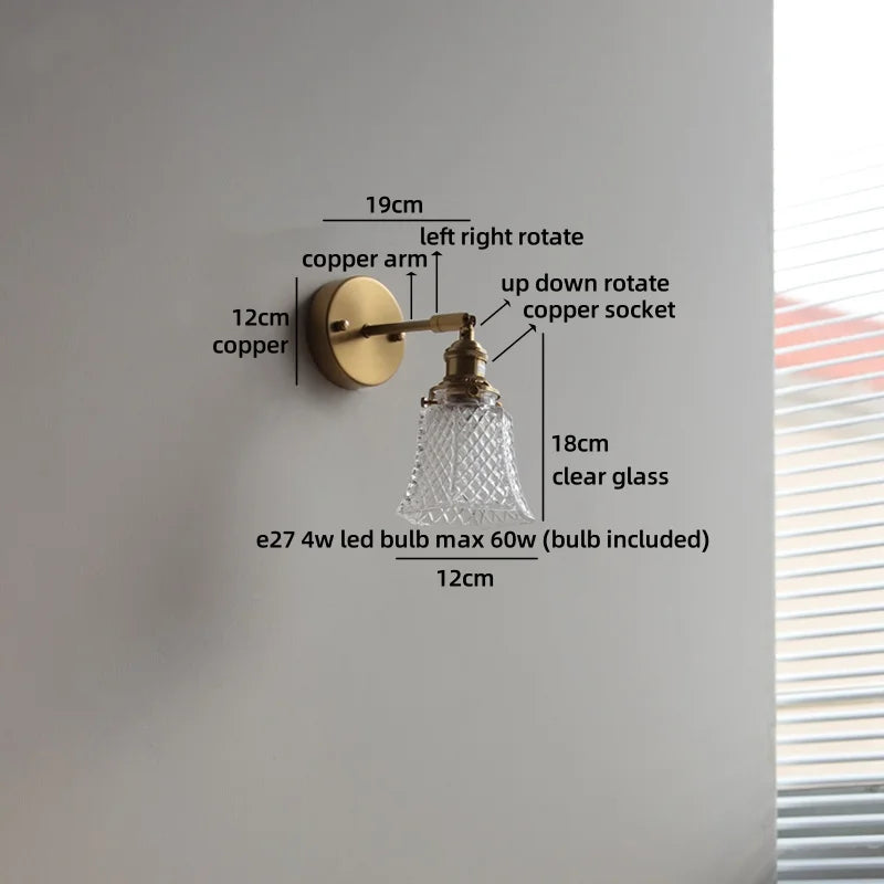 Helnys LED Wall Sconce Clear Glass Luxury Stair Light Wandlamp