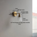 Helnys Nordic Crystal Glass Wall Sconce LED Light Fixture Antique Brass Gold Bedroom Lamp