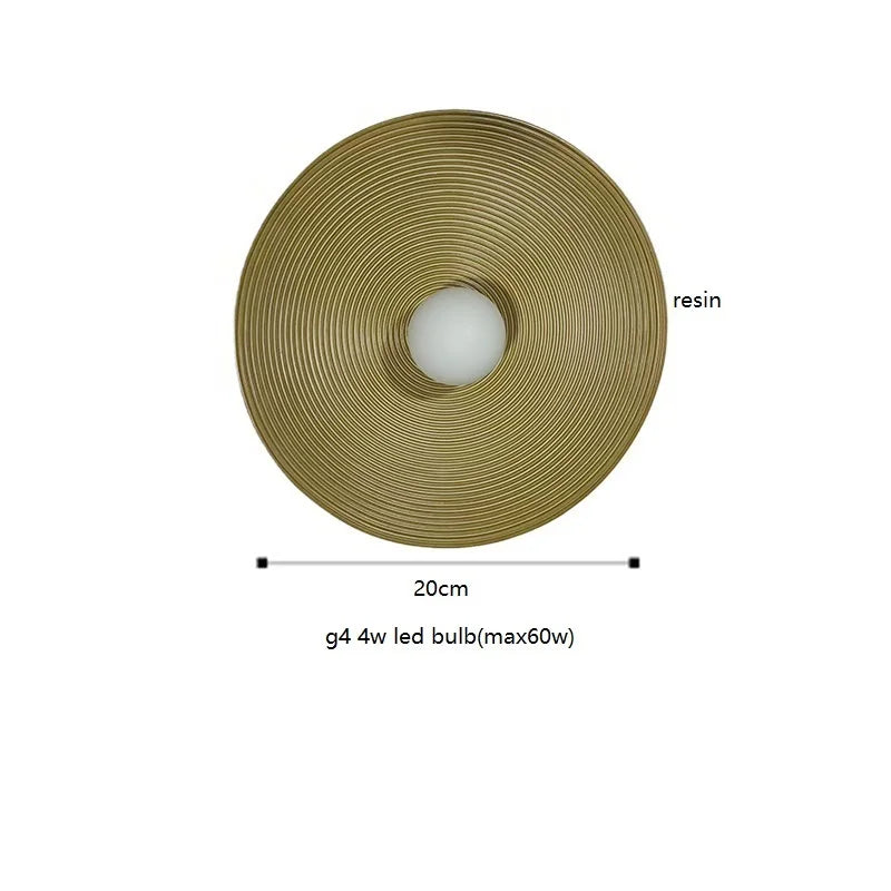 Helnys LED Round Wall Lamp Sconce Japanese Style Indoor Decor Light