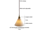 Helnys White Ceramic LED Pendant Light - Minimalist Loft Coffee Shop Illumination