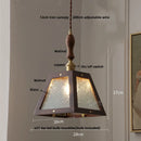 Helnys Glass LED Pendant Lamp with Walnut Wood and Brass Accents