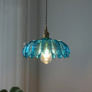 Helnys Vintage Green Glass LED Pendant Lights - Loft Style Industrial Hanging Lamp