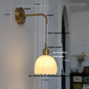 Helnys Smoke Gray Glass LED Wall Light with Pull Chain Switch - Minimalist Design