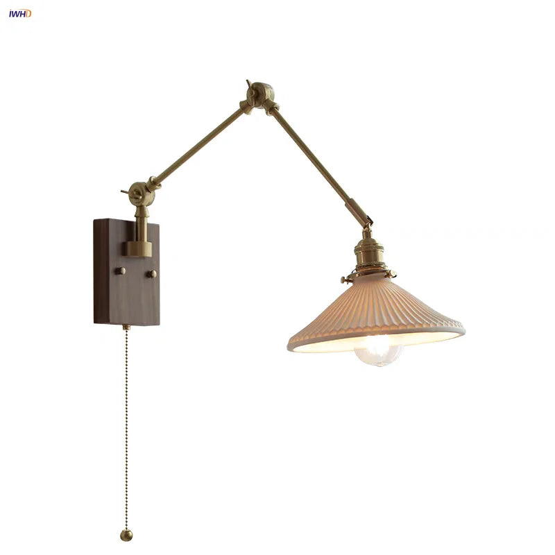 Helnys LED Swing Arm Wall Lamps Nordic Modern Ceramic Stair Light
