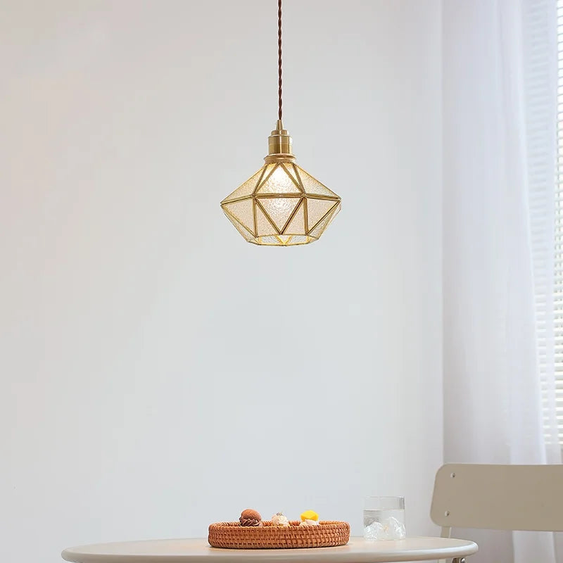 Helnys Copper Glass LED Pendant Lamp Industrial Vintage Hanging Lights