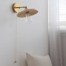 Helnys Nordic Ash Wood LED Wall Lights Rotate Pull Chain Switch