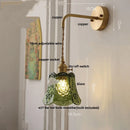 Helnys Modern LED Glass Wall Lights Clear Adjustable Wire Pull Chain Switch
