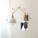 Helnys Nordic Ceramic Wall Lamp with Pull Chain Switch, LED Living Room Bedroom Light