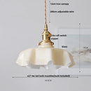 Helnys Nordic Glass Art Pendant Light with Adjustable Wire for Dining Room