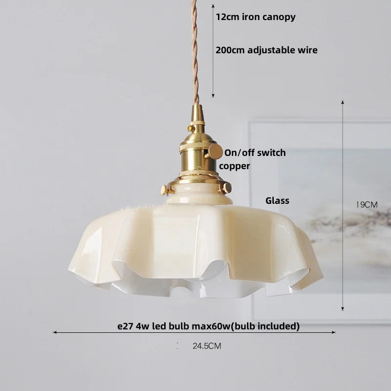 Helnys Yellow Glass LED Pendant Light Fixture | Nordic Modern Home Decor Bar Hotel