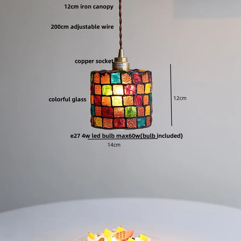 Helnys Walnut Wood LED Glass Pendant Light Fixture - Modern Nordic Hanging Lamp