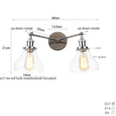 Helnys Retro LED Wall Light Fixtures with Pull Chain Switch, Industrial 2 Heads Sconce