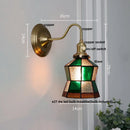 Helnys Green Glass LED Wall Lamp Sconce Vintage Loft Stair Light Fixtures Wandlamp